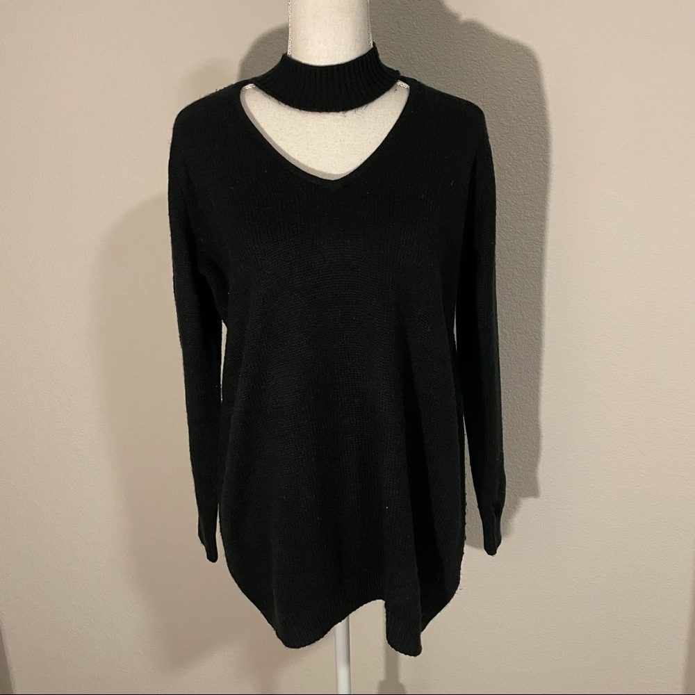 TOBI oversized knit sweater w/ peekaboo front
